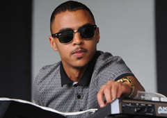 SWINDLE ; musician and producer from London ; at the Liverpool International Music Festival (LMIF), Sefton Park, Liverpool, UK ; 23rd August 2014 ; 

Credit: David J Colbran