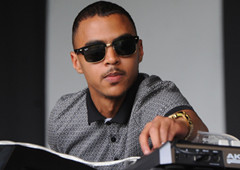 SWINDLE ; musician and producer from London ; at the Liverpool International Music Festival (LMIF), Sefton Park, Liverpool, UK ; 23rd August 2014 ; 

Credit: David J Colbran